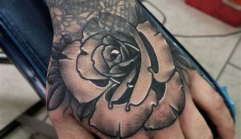 black and grey rose hand tattoo tattoo by Mirek vel