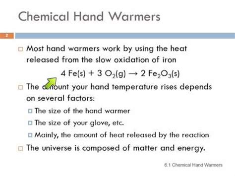 The Chemical Reactions That Make Hand Warmers Heat Up Chemical