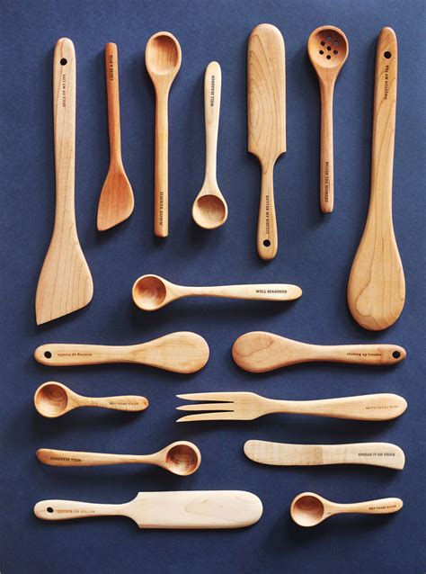 Handcrafted Kitchen Utensils Wood Serving Ware Hand Carved Spoons