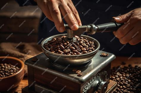 Hand Grinding Coffee Beans