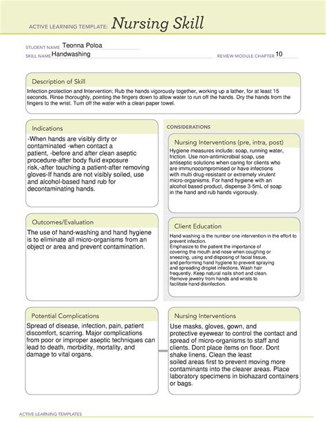Hand Hygiene Nursing Skill