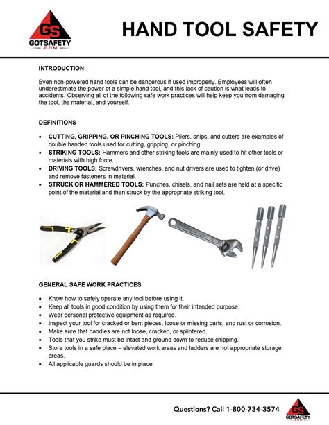 Hand Tool Safety Program