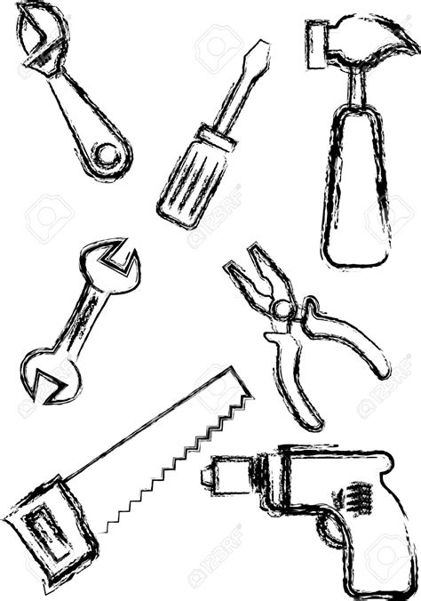 Hand Tools Drawing With Names