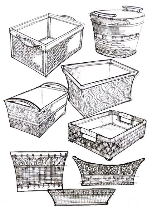 Hand Woven Baskets Drawing
