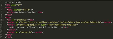 Handlebars Code Example