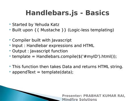 Handlebars Compile Example