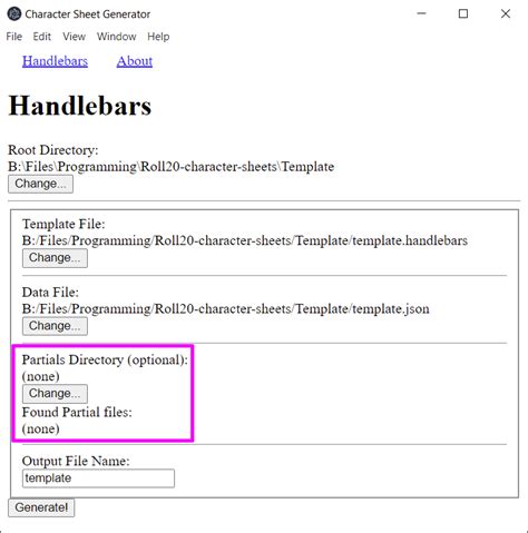 Handlebars Partials Folder