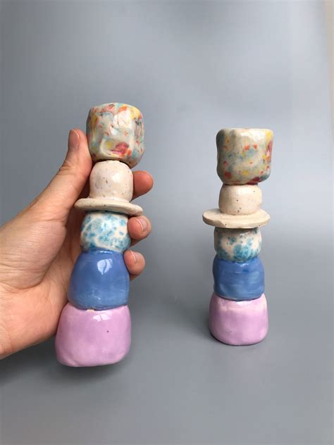 Handmade Ceramic Candle Holder Set