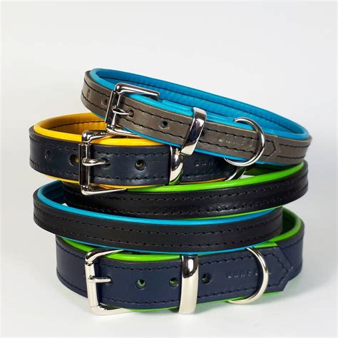 handmade padded leather dog collars