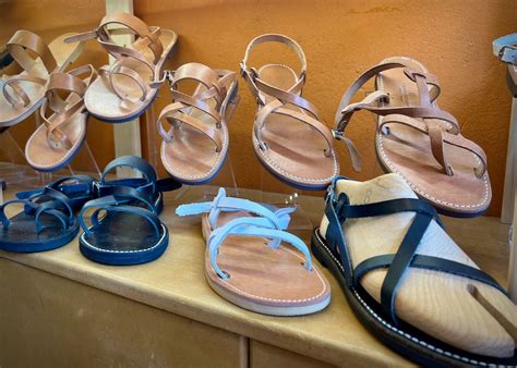 Ancient Greek style leather sandals, handmade sandals, slide sandals