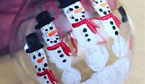 Handprint Christmas Ornament Snowman Snowmen