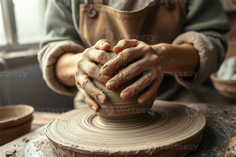 hands shaping clay