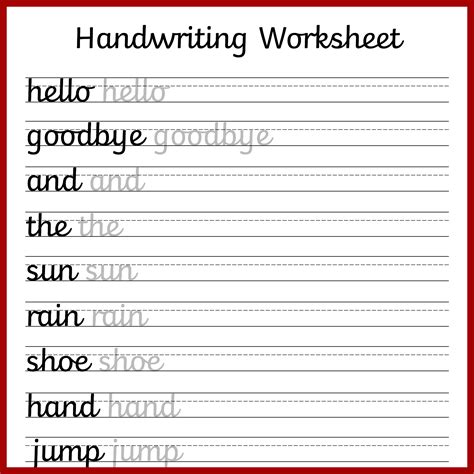 Handwriting Practice Printable Sheets: Improve Your Handwriting Skills