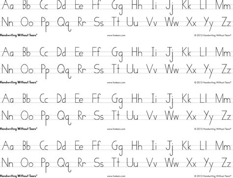 Handwriting Without Tears Cursive Alphabet