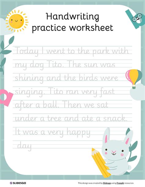 handwriting worksheet