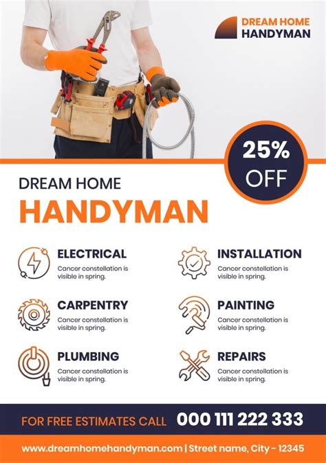 Handyman Business Free Flyer Template Download for