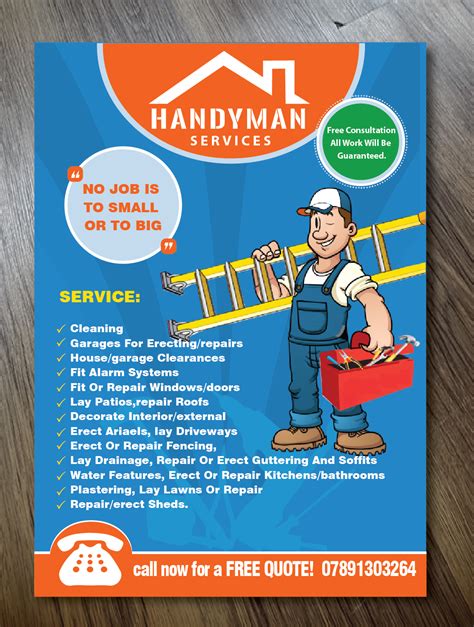 Handyman and Builder Flyer PSDPixel