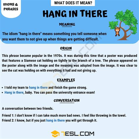 hang in there meaning in urdu with example
