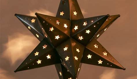 Brass Hanging Star Decoration By Attic Room | Star decorations, Metal
