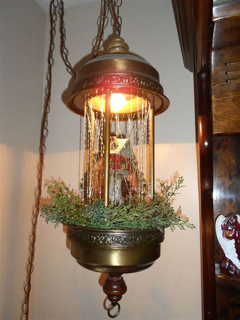 Vintage Ideal Brenner 20” Brass Hanging Oil Lamp /farm