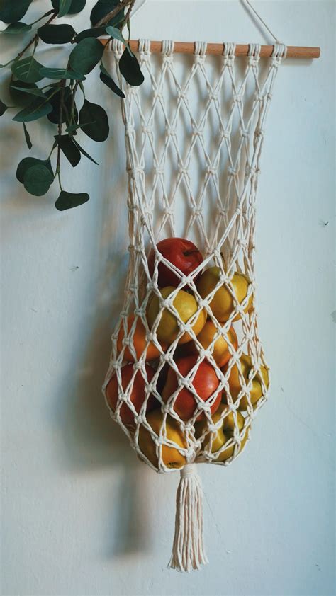 Hanging Fruit Basket Macrame
