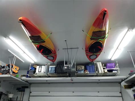 hanging kayak from ceiling
