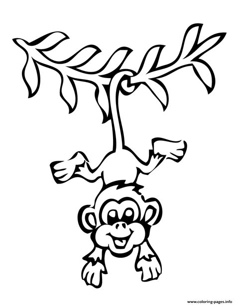 hanging monkeys coloring pages