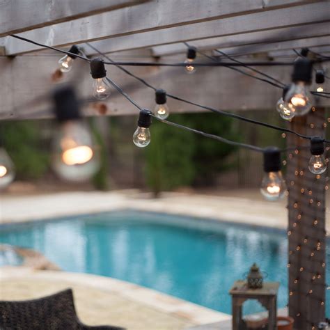 Hanging String Lights Around Pool