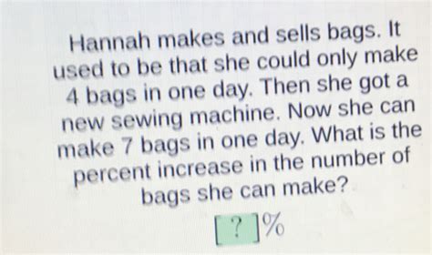 hannah makes and sells bags