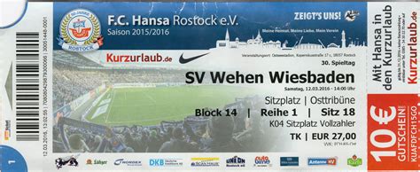 hansa rostock 2 tickets