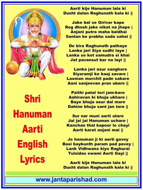 hanuman aarti lyrics in english