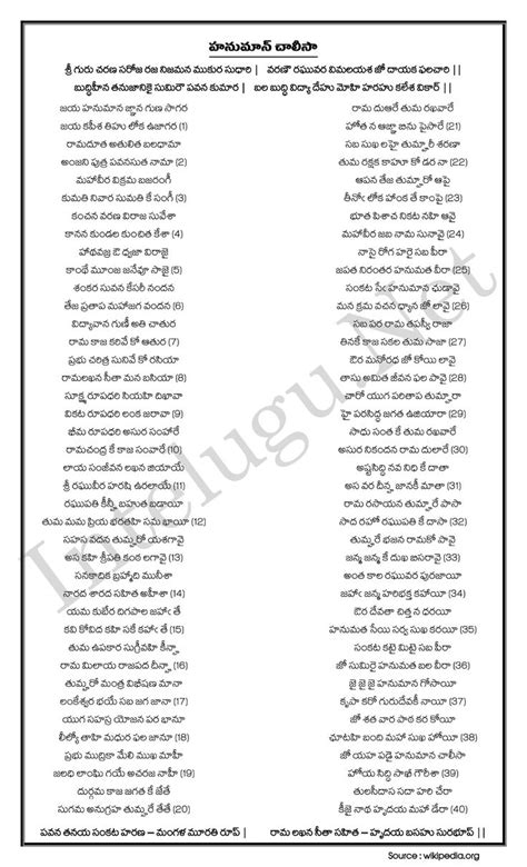 hanuman chalisa to read in telugu