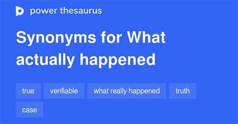 happened before thesaurus