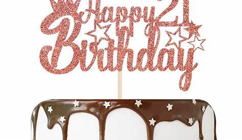Birthday Cake Topper Happy 21 cake topper-21st birthday gift