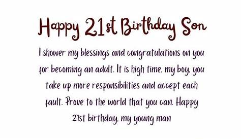 Happy 21st Birthday Son | 21st Birthday Quotes