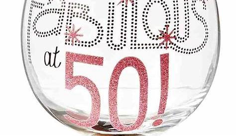 Personalised 50th Birthday Cut Stem Wine Glass | The Personalised Gift Shop