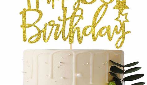 Gold Happy-50th-birthday Cake Topper 1pc