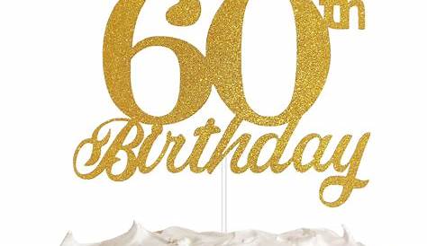 Happy 60th Cake Topper-60th Birthday Cake Topper-Happy 60th Anniversary