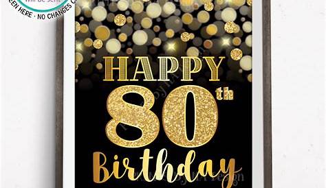 Happy Birthday Card SVG Happy 80th Birthday Svg Happy - Etsy Canada in