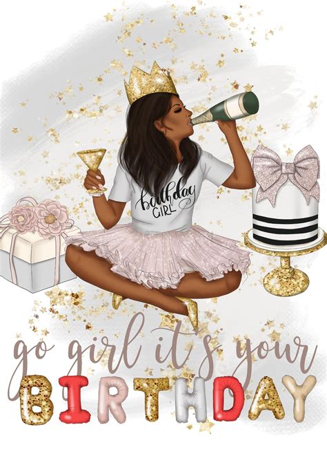 This Afrocentric birthday card for women shows a beautiful and