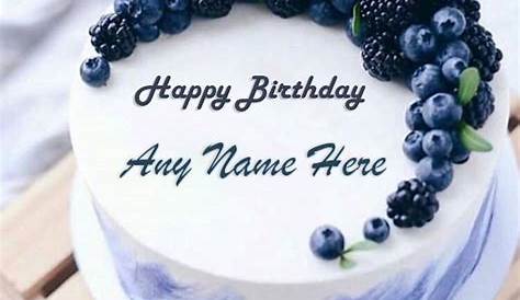 Happy Birthday Blueberry Cake Design Layered