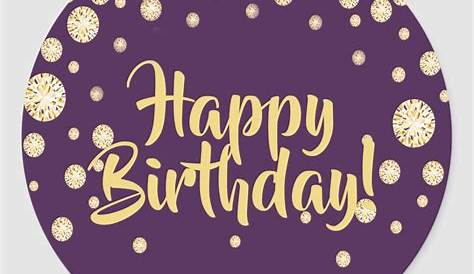 Purple and Gold Cake Topper Happy Birthday Cake Topper | Etsy | Happy