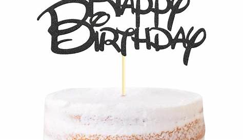 Buy Happy Birthday Cake Topper- Black Glitter, Black Birthday Party