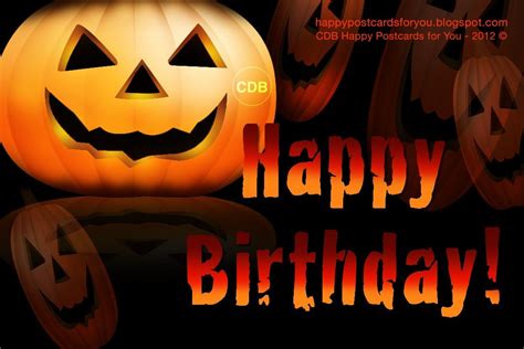 🎃🎃 Greeting card HAPPY BIRTHDAY on Halloween! With image of four