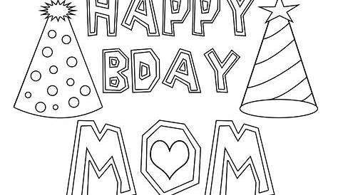 Happy Birthday Mom Printable Coloring Pages Coloring Home