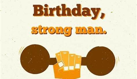 Funny Birthday Card Strongman Letterpress Birthday Card