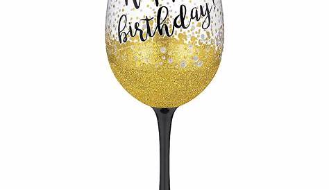 Happy Birthday Printed Wine Glasses, 10.5 oz. in 2020 | Printed wine