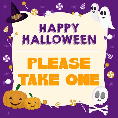Happy Halloween Take One Sign Printable: Spooky Fun For All!