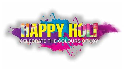 Happy Holi Hindi Text Colorful Transparent