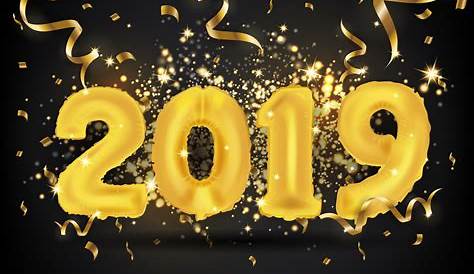Happy New Year 2019 Decoration Png Text (WhatsApp Sticker) PNG Transparent